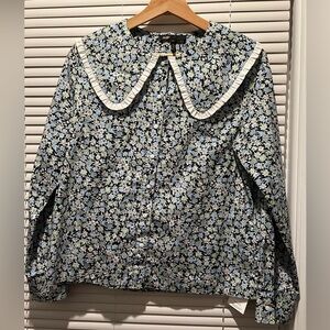 Maje Button up frill collar shirt
